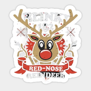 red nose reindeer Sticker